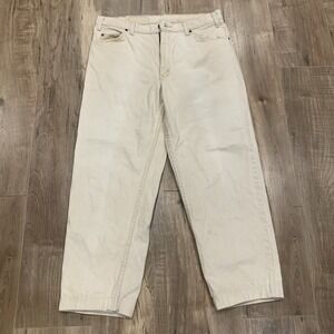 Vintage Levi's 550 36x36 Orange Tab Made In The USA Tan Cotton Denim Jeans Relax